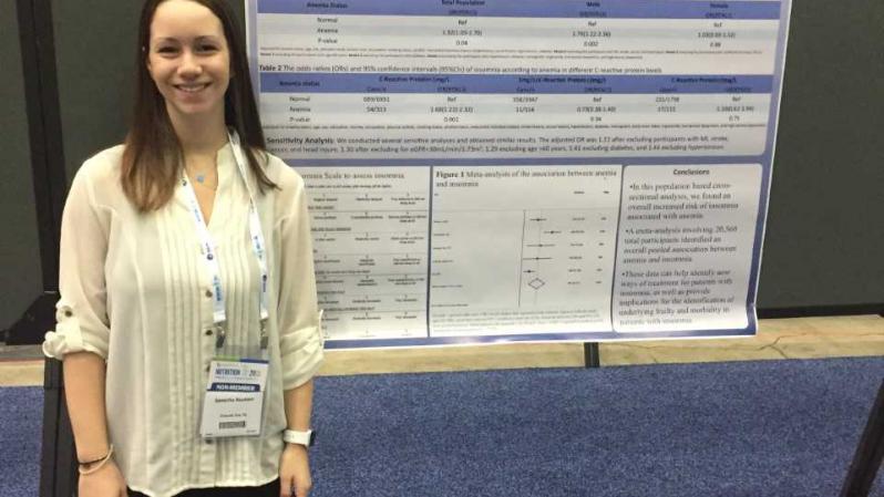 Samantha Neumann presents a study at the American Society of Nutrition (ASN) 2018 meeting.