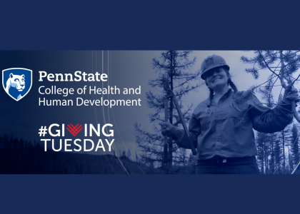 GivingTuesday graphic with words College of Health and Human Development