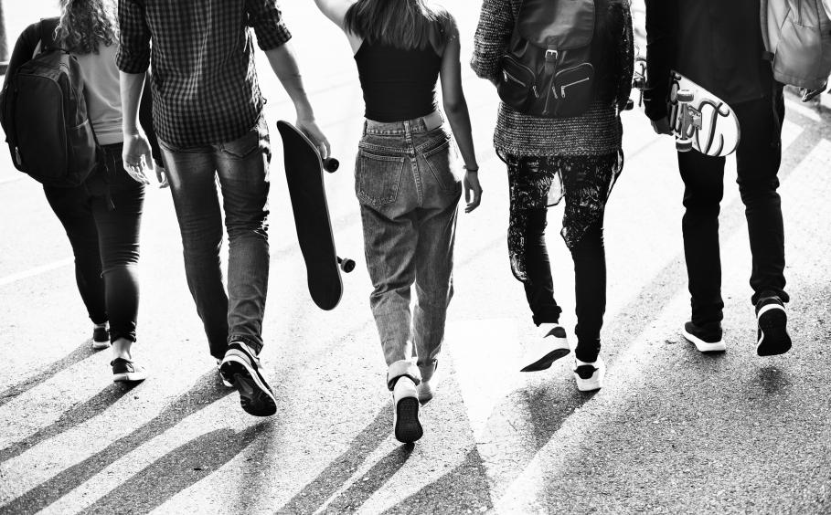 teenagers walking