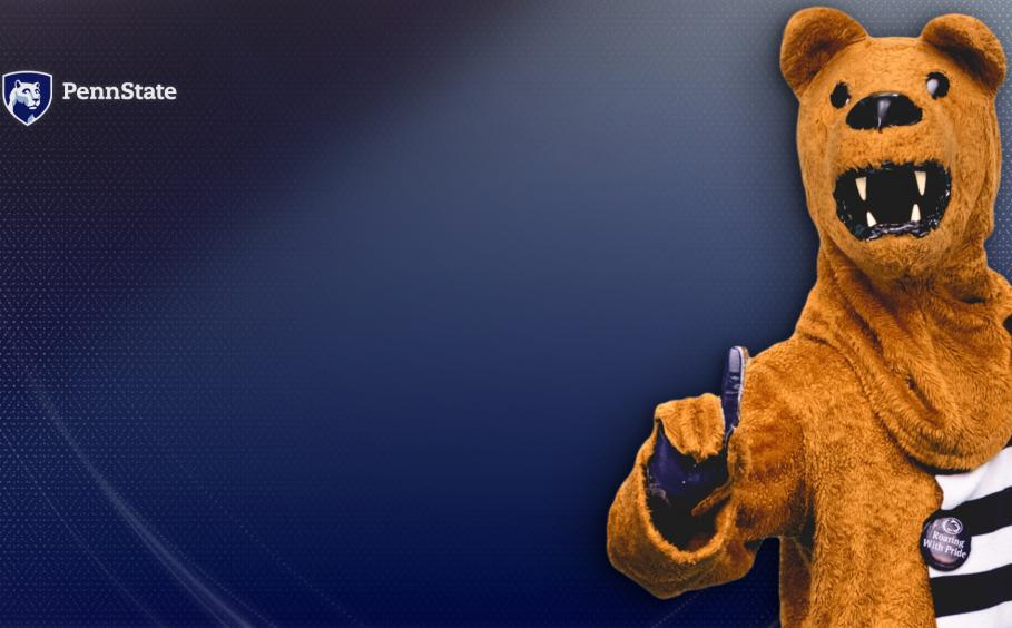 Nittany Lion mascot on the blue background. 